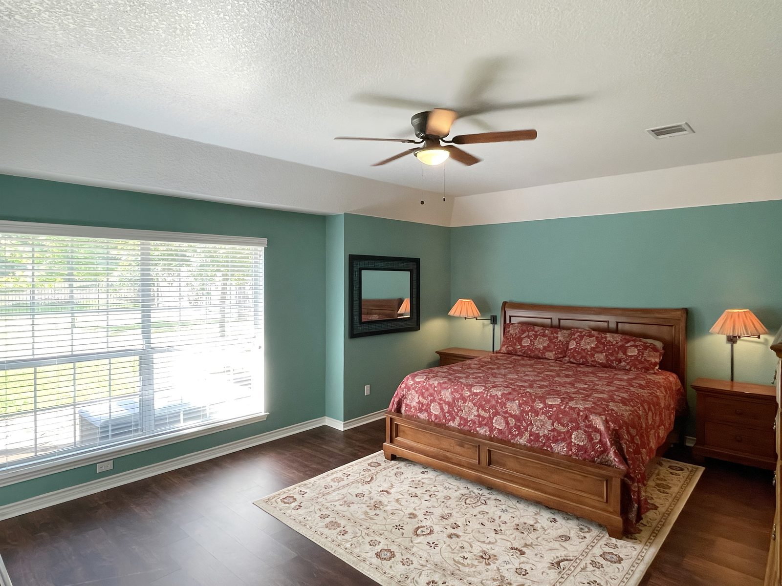 Primary bedroom with sleigh bed